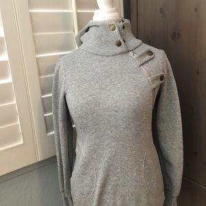 Ladies Sweatshirt with Snap Detail - Med